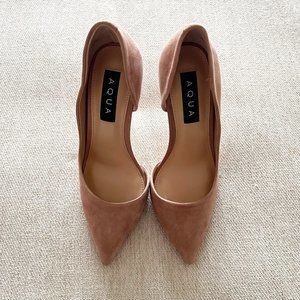 NEW Aqua Tan Suede D'Orsay Heels, Sz 6